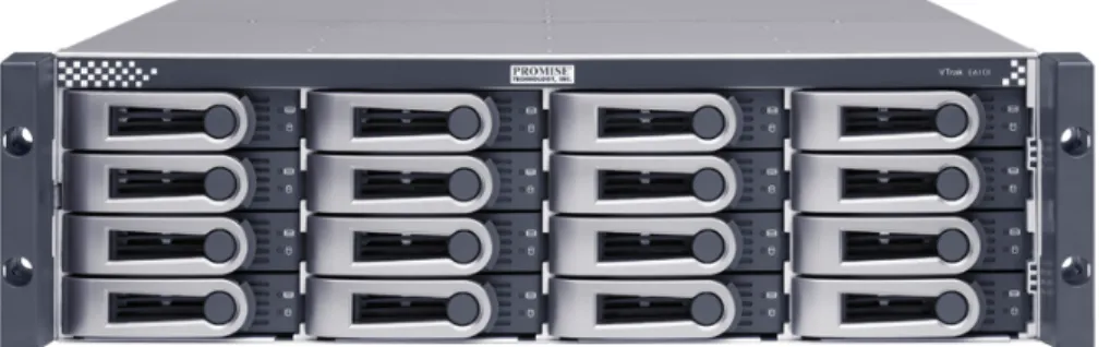 Figure 3: Rear views of VTrak E-Class in the 3U/16 bay form factorFibre Channel - VTrak E-Class FC 