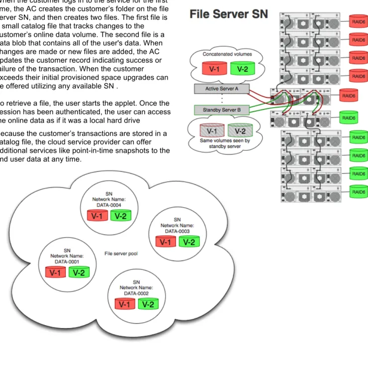 Figure 8: File Server Storage Node detail, storage shares as they appear to ACsWhen the customer logs in to the service for the first 