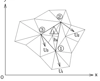 Figure 3.4: The triangular mesh which discretizes the ﬂuid domain.