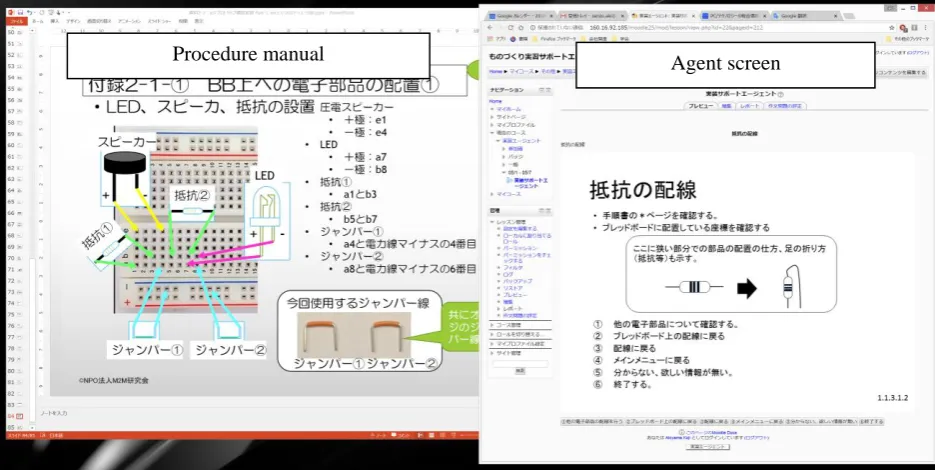 Figure 3.  Procedure screen and Agent screen 