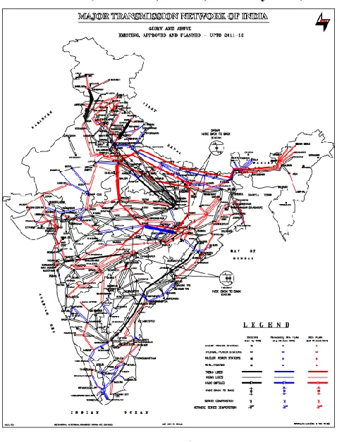 Figure 1: Indian power grid map 