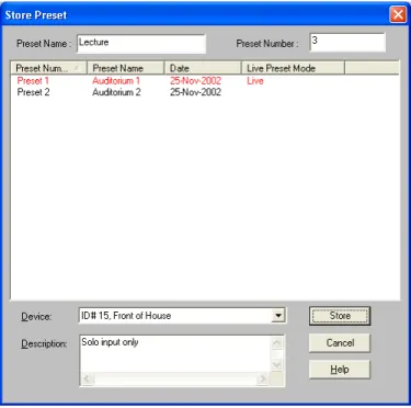 FIGURE 4-2: “Store Preset” Dialog