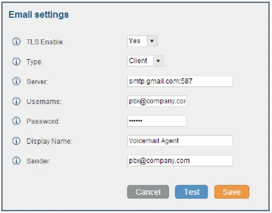 Figure 18: UCM6100 Email Settings 