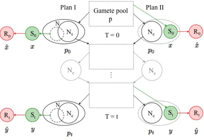 Figure S1: Two-step sampling schemes. We follow the sampling schemes proposed by Nei andTajima (1981) and generalized by Waples (1989)