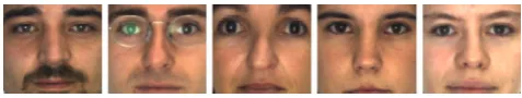 Fig. 3 Cropped example images from the AR Database (Martinez andBenavente 1998)