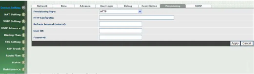 Figure 2-7-3 Provisioning type of Http 