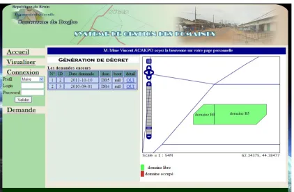 Figure 10.  Functionalities defined for the mayor once logged 