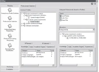 Figure 6: Professionals Selection in the RHPlan tool