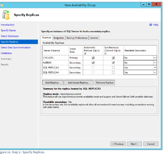 Figure 20. Step 3 - Specify Replicas. 