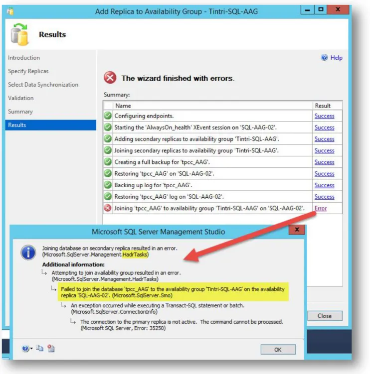 Figure 20 - An error due to not having the required permissions in place 