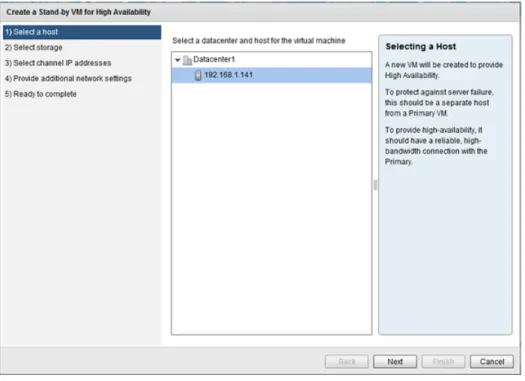 Figure 17: Create a stand-by VM for high availability