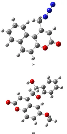 Figure 2 :   Optimized geometries of (a) 5BAMC and (b) 4DHMC 