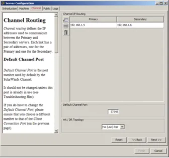 Figure 8: Configure Server Wizard - Channel tab
