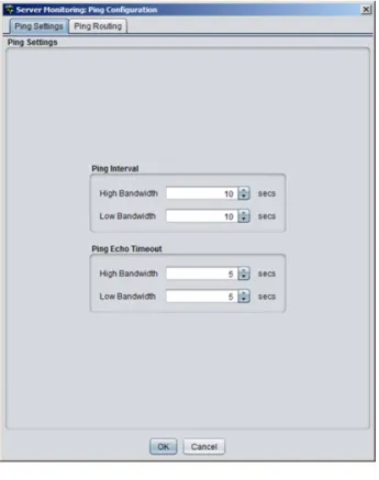Figure 35: Server Monitoring: Ping Configuration: Ping Settings Tab