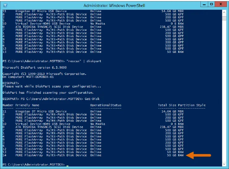 Figure 8. Rescan for new disks. 