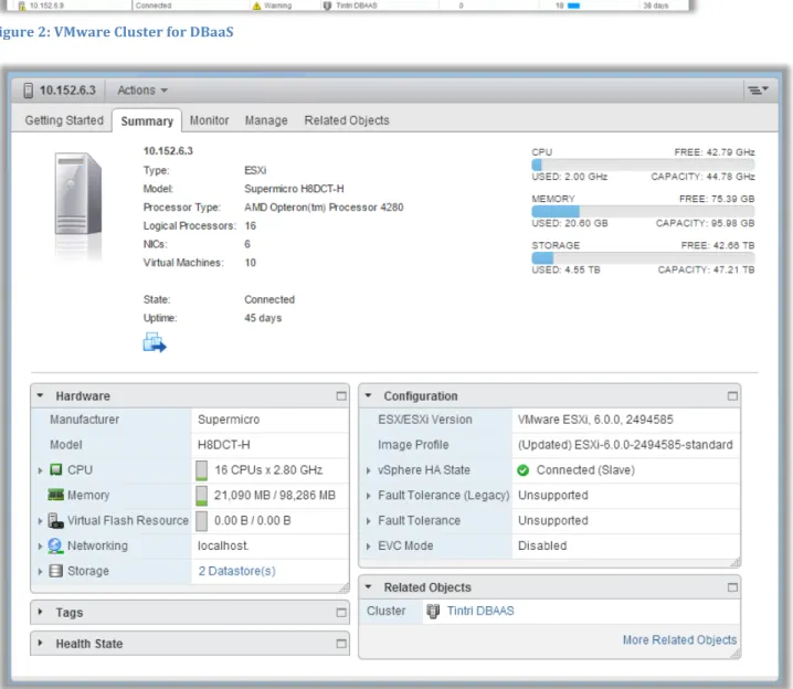 Figure	  3:	  Details	  for	  an	  Individual	  Server	  in	  the	  VMware	  Cluster	  for	  DBaaS	   	  