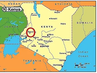 Figure 2.  Location of Eldoret Town in Kenya (Source: CountryWatch [37]) 
