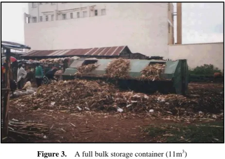 Figure 4.  A cow feeding from a full “din” standard container  (Source: Field survey, 2018) 