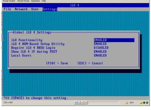 Figure 16 Global iLO 4 Settings window