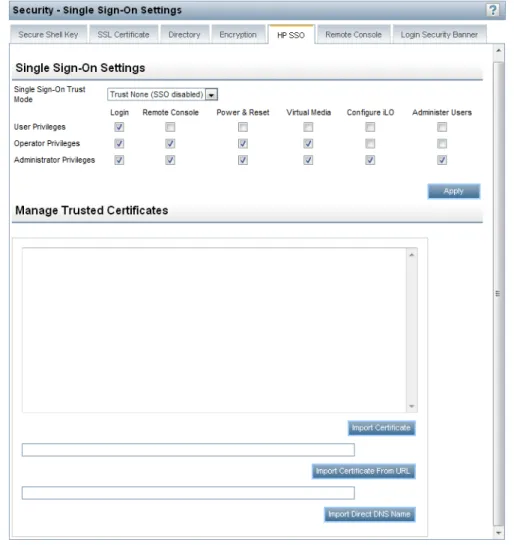 Figure 26 Security–Single Sign-On Settings page