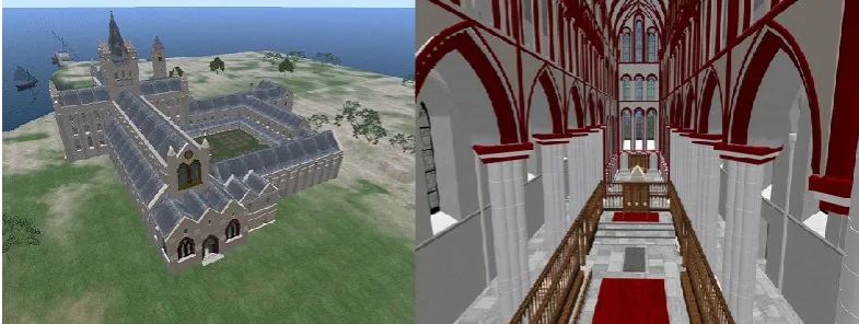 Figure 2.3: The virtual reconstruction of the St. Andrews Cathedral in OpenSim 