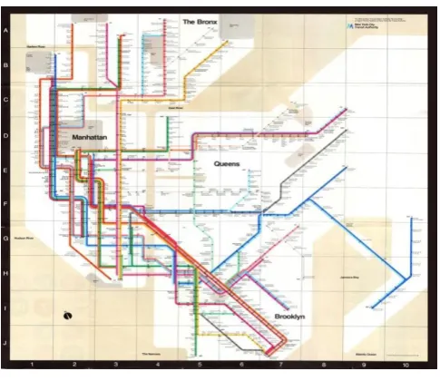 Figure 1.12 Massimo Vignelli’s 1972 New York subway map 