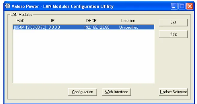 Figure 4 – LAN Modules Configuration Utility  