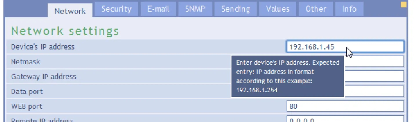 Fig. 8 – Instant help displayed using the mouse cursor 