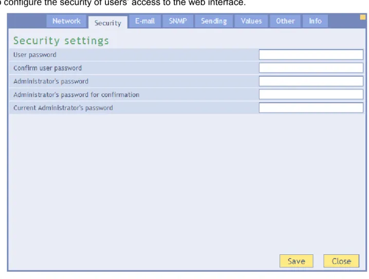 Fig. 10 – Security configuration tab 