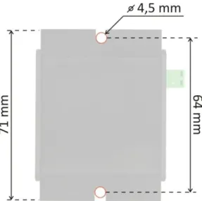 Fig. 5 – Wall mounting plate dimensions 