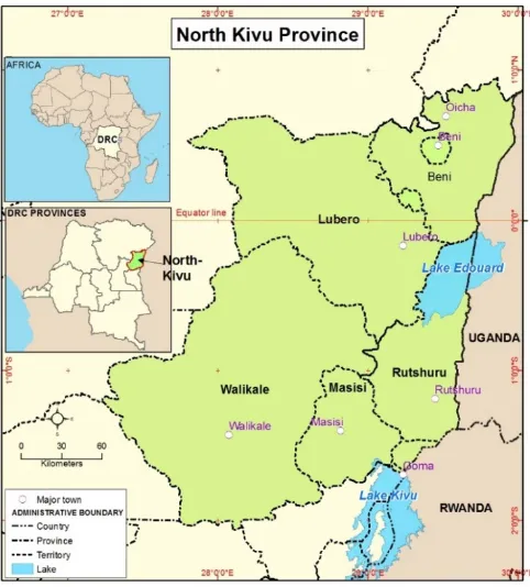 Figure 1.  Location map of the North-Kivu province 