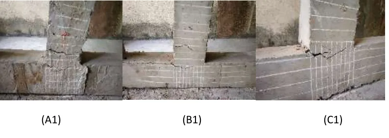 Figure 9: Crack pattern of Group-1 (A1, B1, & C1) 