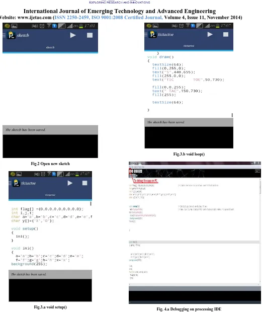 Fig. 4.a Debugging on processing IDE 