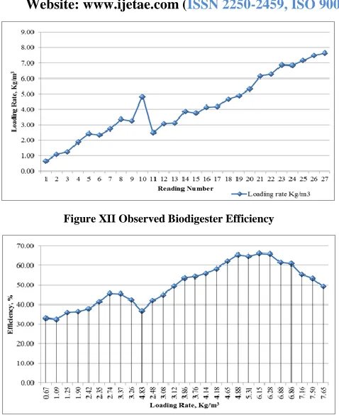 Figure XII Observed Biodigester Efficiency 