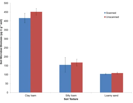 Figure 3. Influence of X-ray CT on soil microbial biomass after 24 weeks of incubation