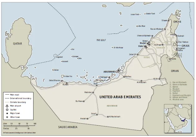 Figure (3.1) United Arab Emirates Map Source: Economic Intelligence Unit (EIU), (2011)
