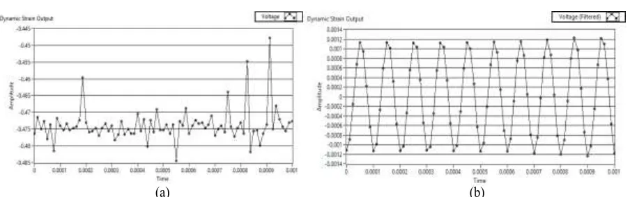 Figure 7: Dynamic strain output at time instant t1 (a) Unfiltered (b) Filtered 