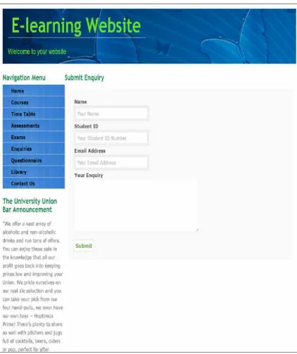 Figure 3-11: Enquiries page