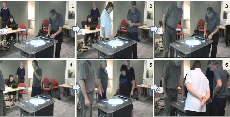 Fig. 9: Fluid gathering around the tabletop in the geology trial 