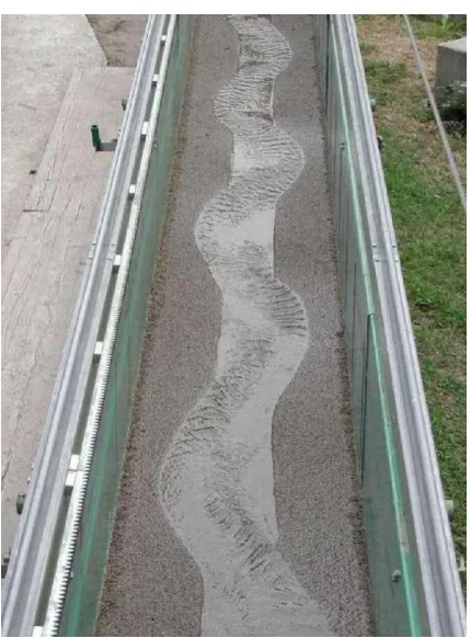 Figure 3.2: A step of the evolution of the channel: a slow meandering channel displaying regularwidth variations.