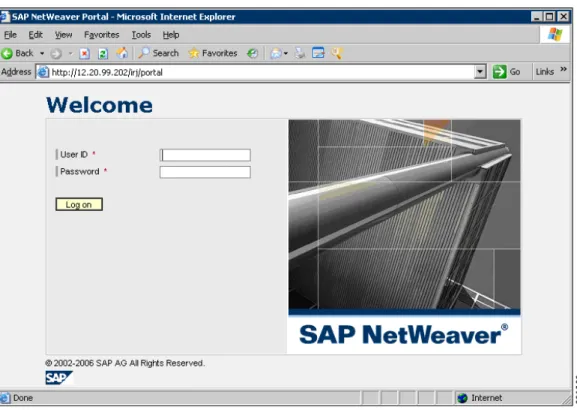 Figure 8 SAP Enterprise Portal Logon Screen