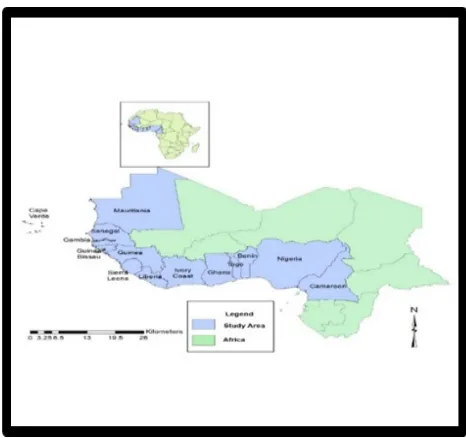 Figure 1.  The Study Area West Africa 