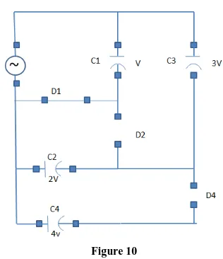 Figure 11  multiplier circuit was used to step up the input voltage and also convert the input AC to DC voltage