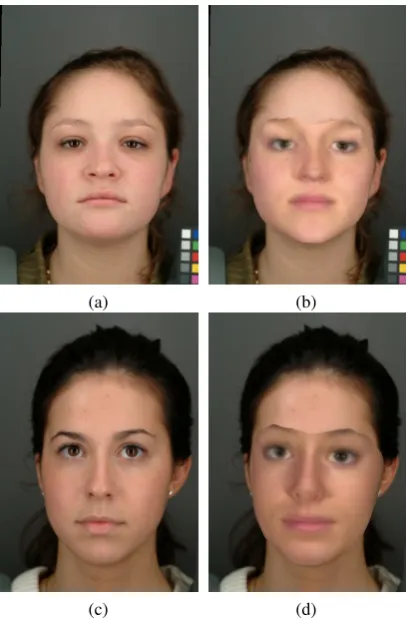 Figure 1: Example results of the GA face ﬁtting algorithm.The left column shows the original subjects the right col-umn the rendered shape estimation that approximately min-imises the cost function C