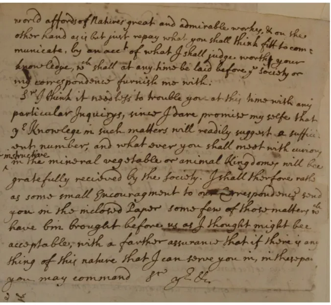 Figure 7.3 – Letter from Waller to Dr Hoye in Jamaica, RS EL/W3/78, 4 February 1714.  The  word ‘Correspondence’ occurs on the sixth line from the bottom