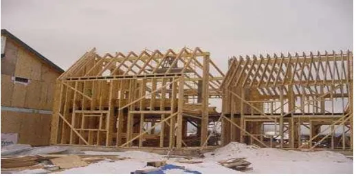 Fig . Shows the wooden frame structure 