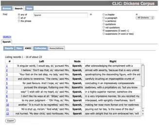 Figure 2. Screen shot of CLiC for search of Sparsit in suspensions.