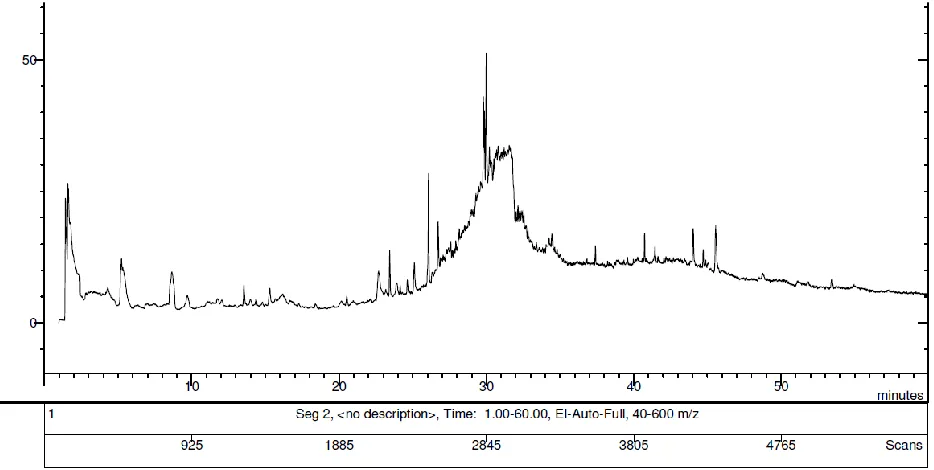 FIGURE I GC MS Chromatogram of  B.diffusa ethanolic extract 
