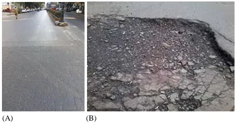 Figure 4 demonstrates the image of plain road which is the reference image and the image of the pothole road