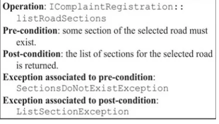 Figure 11. Operation listRoadSection